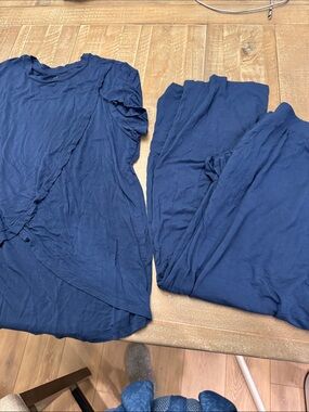 Kindred Bravely Navy Blue Two-Piece Lounge Set nursing Pajamas